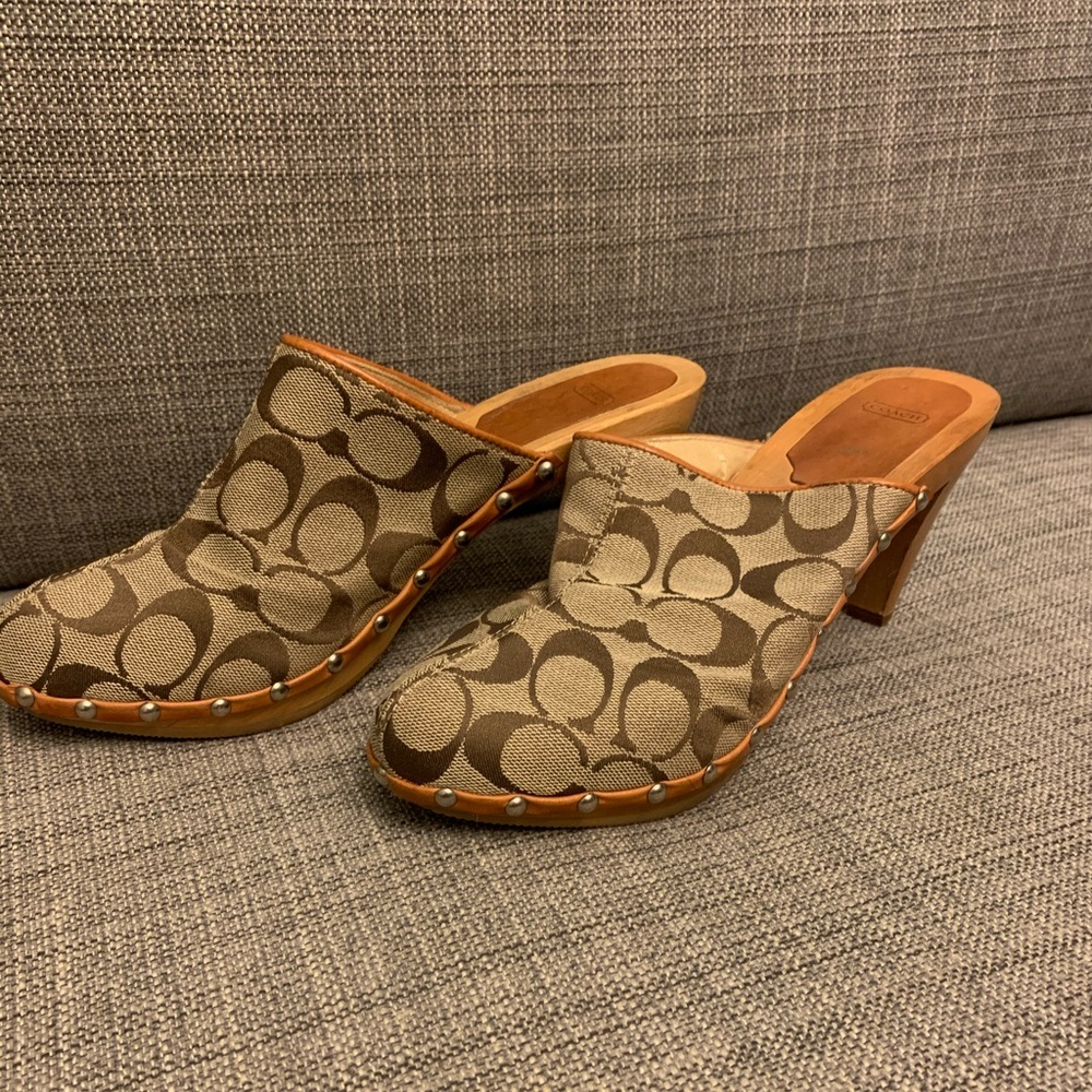 Coach Shoes wooden and leather